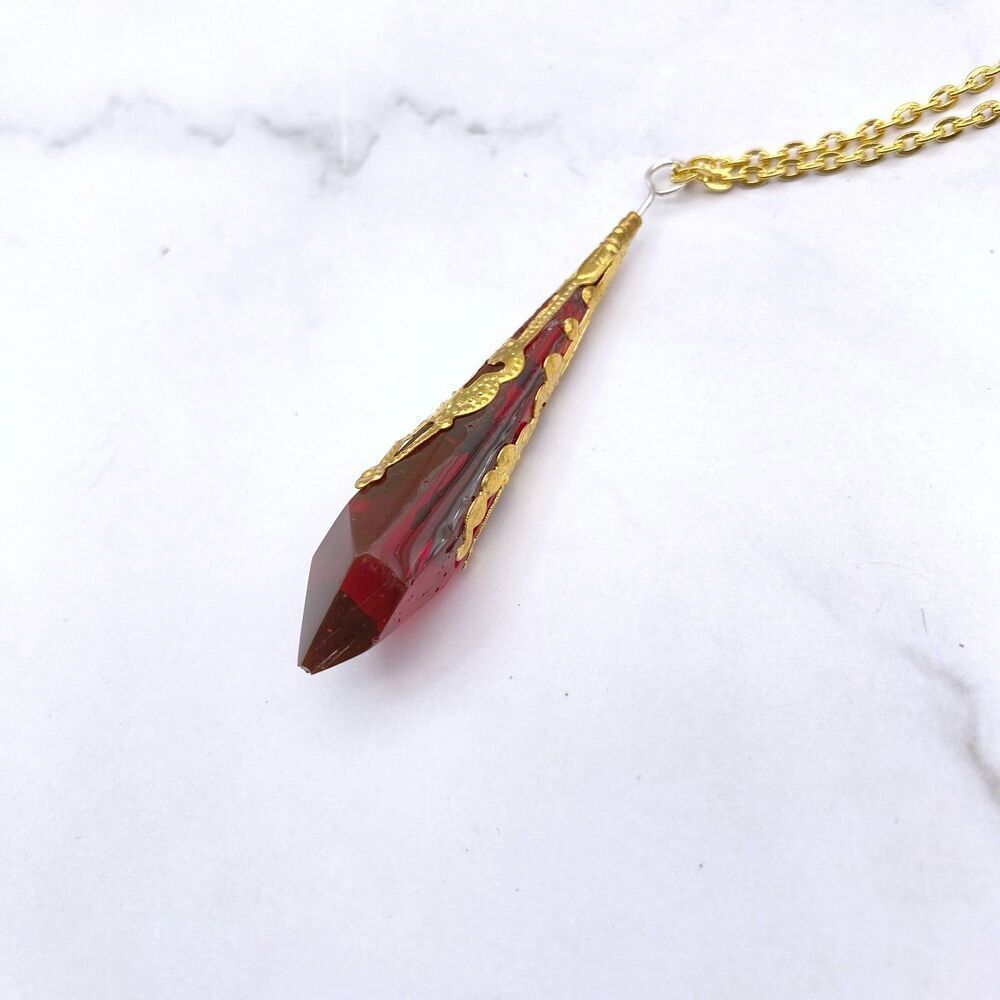 Blood Red Pendulum Necklace - Picture 11 of 11